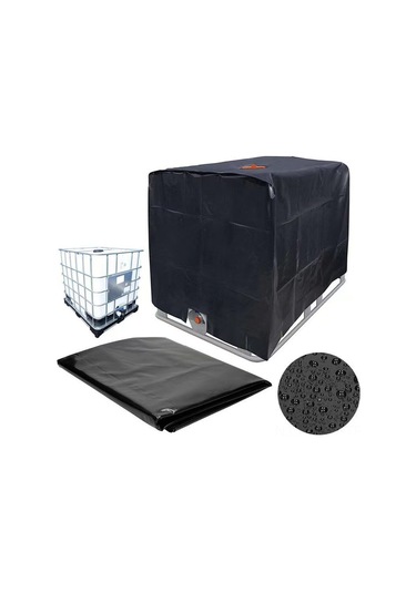 Monyee 1000l Ibc Tankı Koruyucu Örtü - Dış Mekan Su Deposu İçin Isı Ve Suya Dayanıklı, Toz Engelleyici Yeşil Poliester Kapak 120x100x116cm
