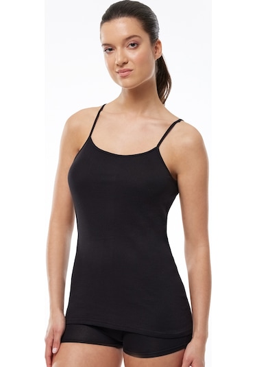 Malabadi Kadın Siyah 6 Lı Paket %100 Pamuk Ribana Ip Askılı Atlet 105-e Siyah