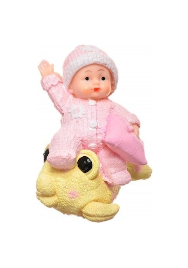 Decotown Hediyelik Sevimli Pembe Bebek Biblo Polyester Süs Eşyası