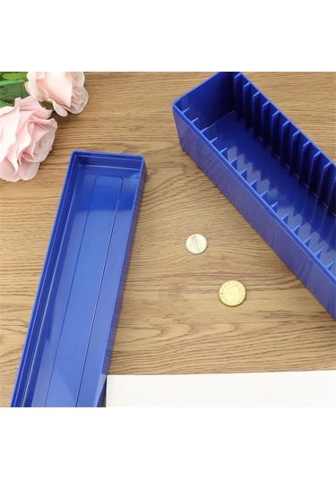 Anjiexun Adet Madeni Para Levha Saklama Kutusu 20 Levha Madeni Para Tutucuyla Uyumlu, Mavi Mavi