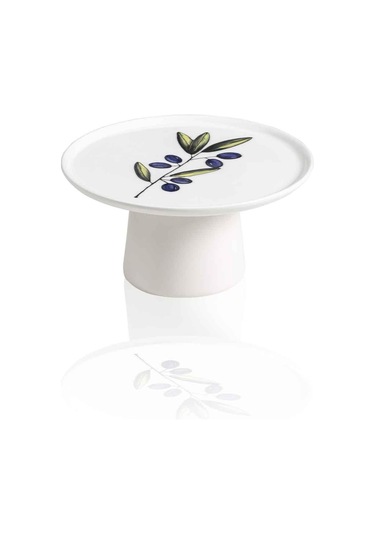The Mia Olivos Ayaklı Servis Tabağı 10x19 Cm Çok Renkli