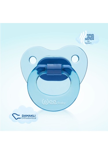 Wee Baby Akide Damaklı Emzik No:2 Mavi 6-18 Ay