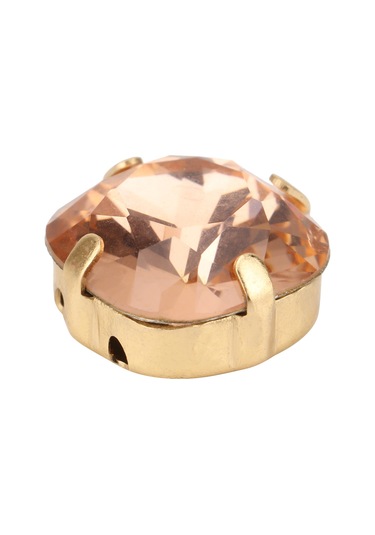 Padalink 12mm Şampanya Renkli Cam El Dikiş Taşları - Kalın Bakır Tabanlı, Dayanıklı, İki Delikli Gömlek/elbise/evlilik Aksesuarı 5 Adet/paket Şampanya