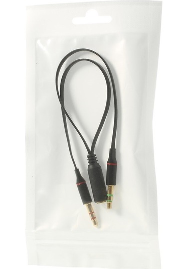 Cbtx Kulaklık PC Adaptörü Kablosu 3.5 MM Çift Mic / Ses 3.5 MM Siyah