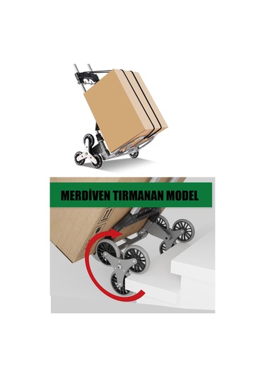 Deko Turkey Katlanır Merdiven Çıkabilen Koli Taşıma Arabası 80kg