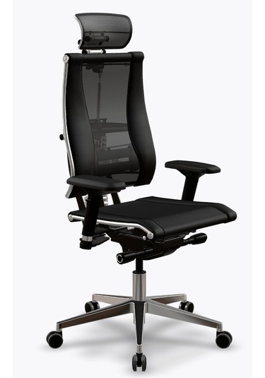 Yoga Ergonomik Koltuk Bel Destekli, Tekerlekli, Yükseklik Ayarlı, Deri Yönetici Koltuğu - A4.3.15.139 Siyah