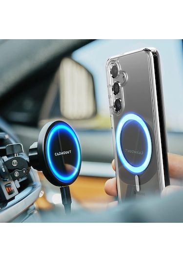 Samsung Galaxy Uyumlu S24 Kılıf Magsafe Özellikli Şeffaf Silikon Kapak