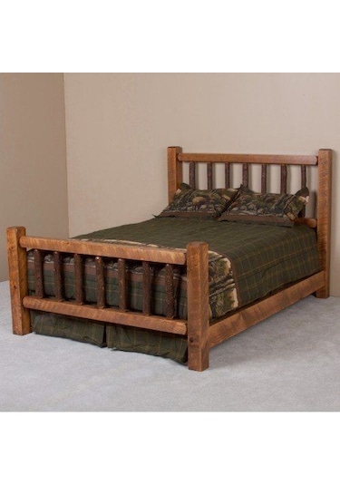 Masifart_Mobilya Masifart Ahşap Karyola Klasik Ağaç Dalı Ahşap Yatak Başlığı Çift