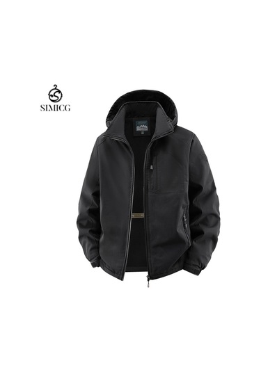 Erkek Polar Ceket Rahat Sıcak Erkek Ceketi Siyah