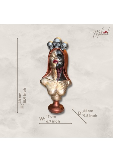 Şeker Kafatası Catrina Büstü Heykeli, Güçlü Kadın Figürü, 3