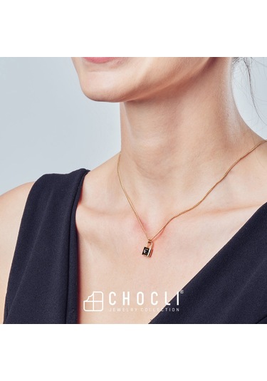 Chocli 18 Ayar Altın Kaplama Kilit Kolye Altın