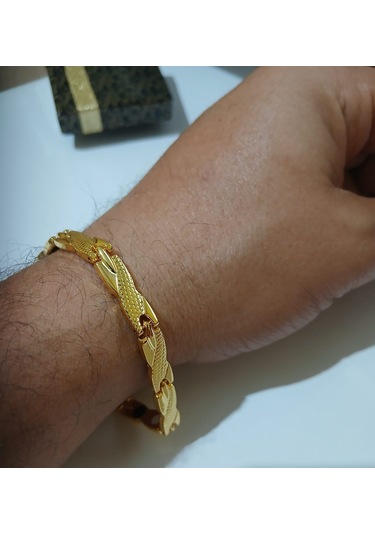 Argelon Gold Erkek Gümüş Bileklik 925 Mıknatıslı Gümüş Bileklik Özel Tasarım Luxery Bileklik Altın