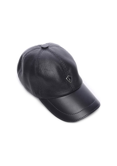 Tamer Tanca Erkek Hakiki Deri Lacivert Şapka 524 Emr Beyzbol Sapka Lacıvert Lacivert