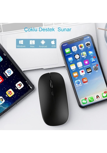 Hymark M235 Sessiz Tıklama Şarjlı Çift Modlu Bluetooth Kablosuz Mouse