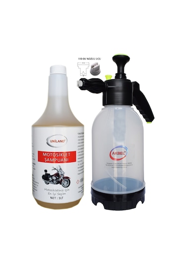 Akbel Köpük Yapan Basınçlı Pompa 2 Lt Motosiklet Şampuanı 1 Lt