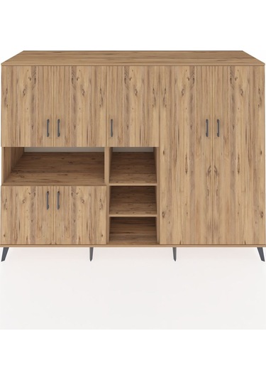 Kronos Dolap 13 Raflı 7 Kapaklı 220x59x163 Çam-çam Çam-çam