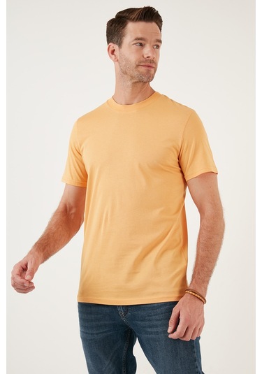 Buratti Pamuklu Regular Fit Bisiklet Yaka Basic Erkek T Shirt 59020201 Hardal