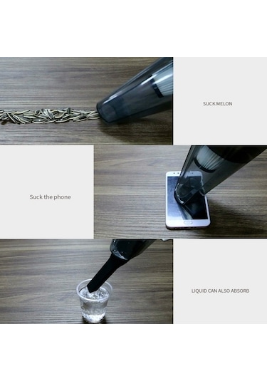 CBTxGlobal Islak Ve Kuru El Tipi Yüksek Güçlü Taşınabilir Araç Süpürgesi R-6052c Usb Kablolu Elektrikli Süpürge Siyah