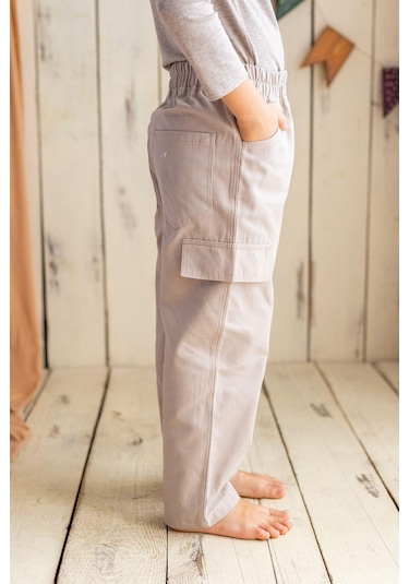 Oliventhekid Unisex Kanvas Pantolon Bej Bej