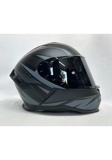 Sway Sw 867 Asphalt Black Grey Siyah Vizörlü Iç Vizörlü Kapalı Kask