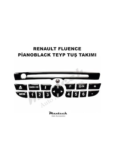 Renault Fluence Teyp Tuş Takımı Pianoblack 2009-2016