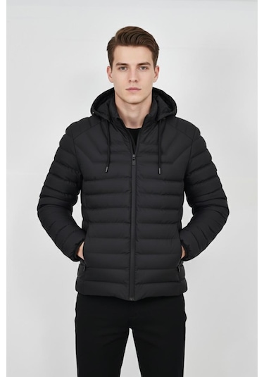 Erkek Kapüşonlu Spor Mont Regular Fit 3019 Bgl-st04897 Siyah