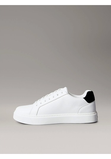 Calvin Klein Jeans Klasik Düz Tabanlı Bağcıklı Deri Erkek Beyaz Sneaker Ym0ym01435-01w Beyaz