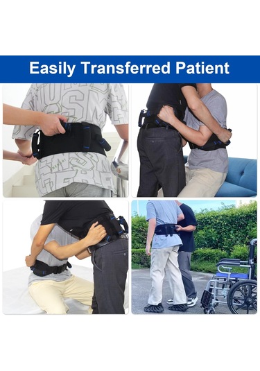 Yifomall Yaşlılar İçin Rehabilitasyon Yardımcı Bel Kemeri, 7 Sponge Kanca İle Çok Açıdan Tutuş, Kalın Dayanıklı Dış Katman, Kayma Önleyici İçi Kıvrımlı Bağ, Hızlı Bağlanıp Çıkar, Yürüyüşe Kolay Destek