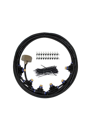 Xiyyadms "dayanıklı Bahçe Sisleme Sistemi - 6 Nozüllü Pe Hortum Seti 6-18m Seçenekli "