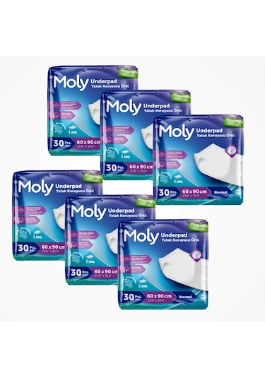 Moly Yatak Koruyucu 60cm X 90cm 30'lu Paket X 6 180 Adet