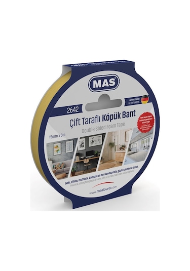 MAS ÇİFT TARAFLI KÖPÜK BANT 15MM X 5M 2642