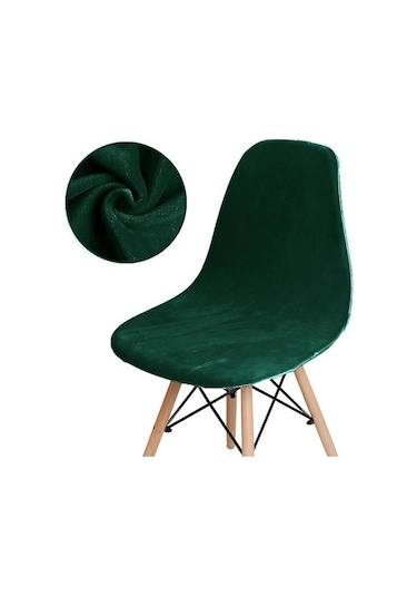 Yeşil 1 /2 /4 /6 Parça Kadife Düz Sandalye Kılıfları Kolsuz Kabuk Sandalye Kılıfı Düğün Yemek Odası Ofis Ziyafet Otel 2 Parça Yeşil