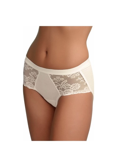 Blackspade 1311 Kadın Pamuk Yüksek Bel Dantelli Külot-krem Krem