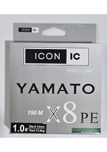 Icon-ıc Yamato 150m X8 Dark Green İp Misina - 0.10 Mm 0.10 MM