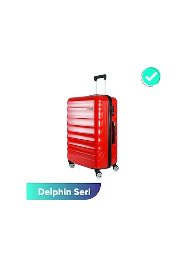Vegmann Delphin Kırmızı Büyük Boy Valiz Kırmızı