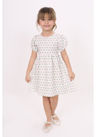 Toontoy Kız Çocuk Desenli Elbise Pembe