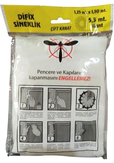 125 X 150 Cm Çift Kanat Sineklik Yapıştırma Bantlı