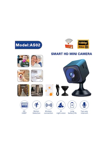 Akıllı Hd Kablosuz Ev Kamerası 600mah Kızılötesi Gece Görüşü Sesli İnterkom Kablosuz Bağlantı Kart Kaydı