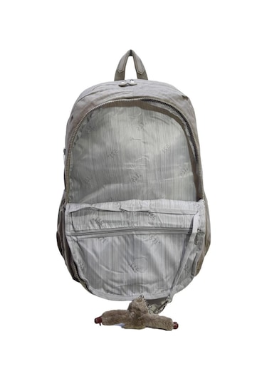 Klinkır Okul Çantası Lise Ortaokul Üniversite Kadın Sırt Çantası Hafif Kumaş Çok Cepli Bej