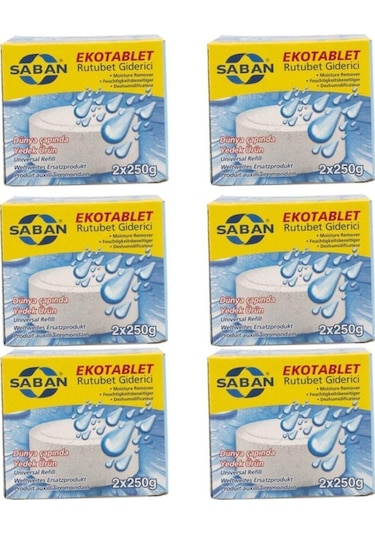 Nem Alıcı Rutubet Giderici Yedek Tablet 6'Lı 2 X 250 Gram Natural