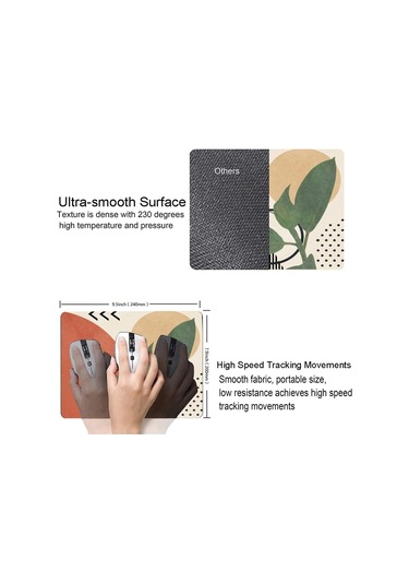 Modern Soyut Mouse Pad Kare Su Geçirmez Kaymaz Kauçuk Tabanlı Mouse Pad Ofis Dizüstü Bilgisayarı İçin, 9,5 X7,9'x0,1' İnç