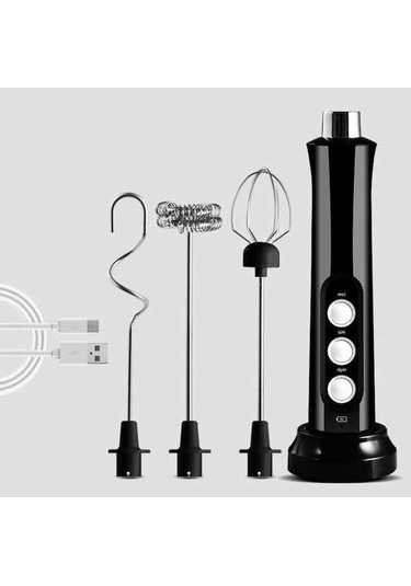 Pazly Cbtx Mini Kablosuz El Şarjlı Karıştırıcı Süt Köpürtücü Siyah, Küçük Mutfak Asistanı Siyah