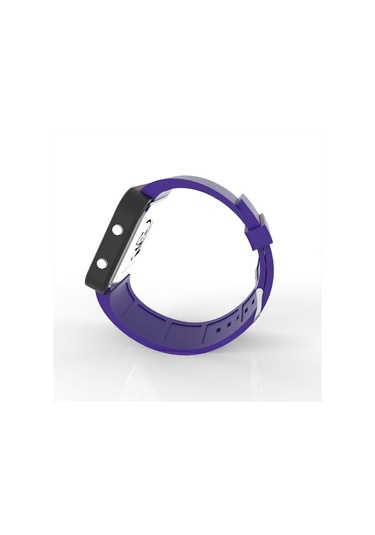Cool Watch Saat - Siyah Led Kasa - Mor Kayış Unisex Pembe