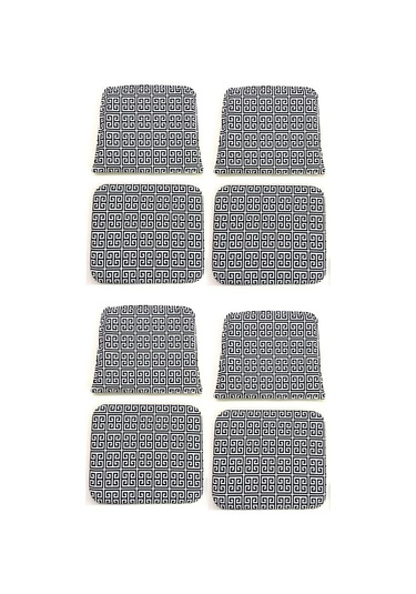 Knsz minder seti 4 lü mazlum talen kumaş oturma ve sırt tel sandalyesi minderi bir arada