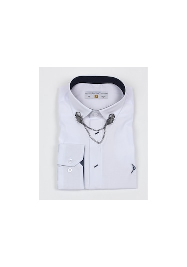 Doctor Junior Erkek Çocuk Zincir Yakalı Gömlek Beyaz
