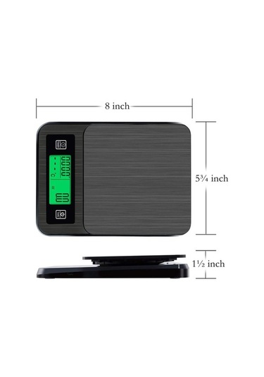 Dancemonkey Dijital Mini Terazi 3kg 0.1g Lcd Arkadan Aydınlatmalı Ekran Ve Sıcaklık Probu İle Cep Tipi Ağırlık Gramları Siyah Siyah