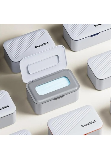 Mavi Kapaklı Islak Ve Kuru Doku Kutusu Doku Kutusu Mutfak Depolama Malzemeleri Yaratıcı Kağıt Dispenseri Islak Mendil Kutusu Toz Geçirmez