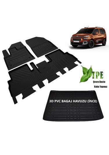 Citroen Berlingo Paspas Bagaj Havuzu Set 2019 2020 2021 2022 2023
