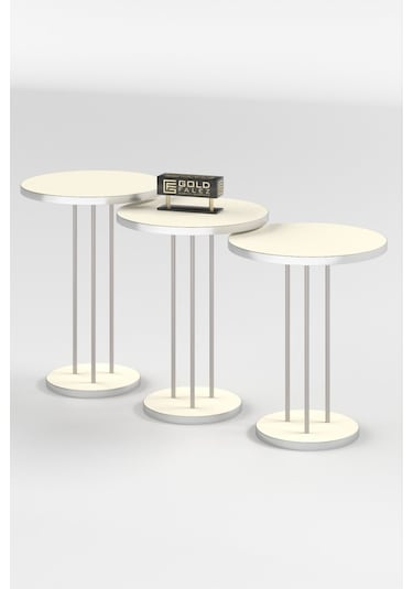 Zigon Sehpa Terra Gümüş Krem