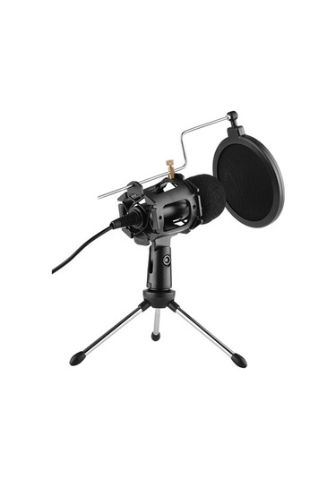 Novahub Mini Mikrofon Tripod & Pop Filtreli Set, 3.5mm Jaklı, Şok Montajlı Video Mikrofon